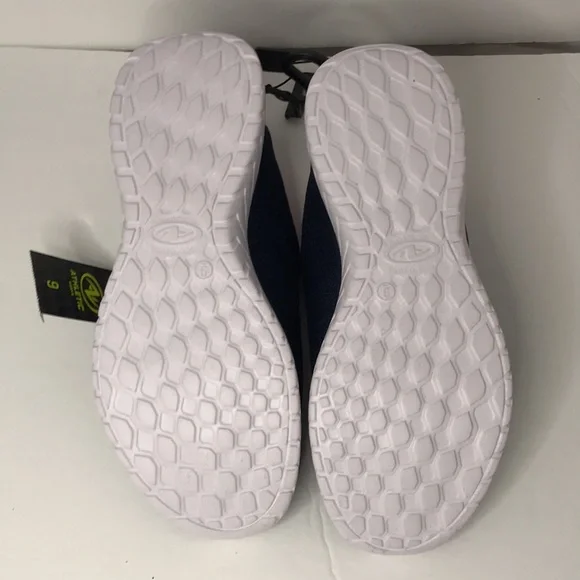 NWT Athletic Works Women's Bungee Slip-On Sneakers Navy Pink Combo - Picture 6 of 6